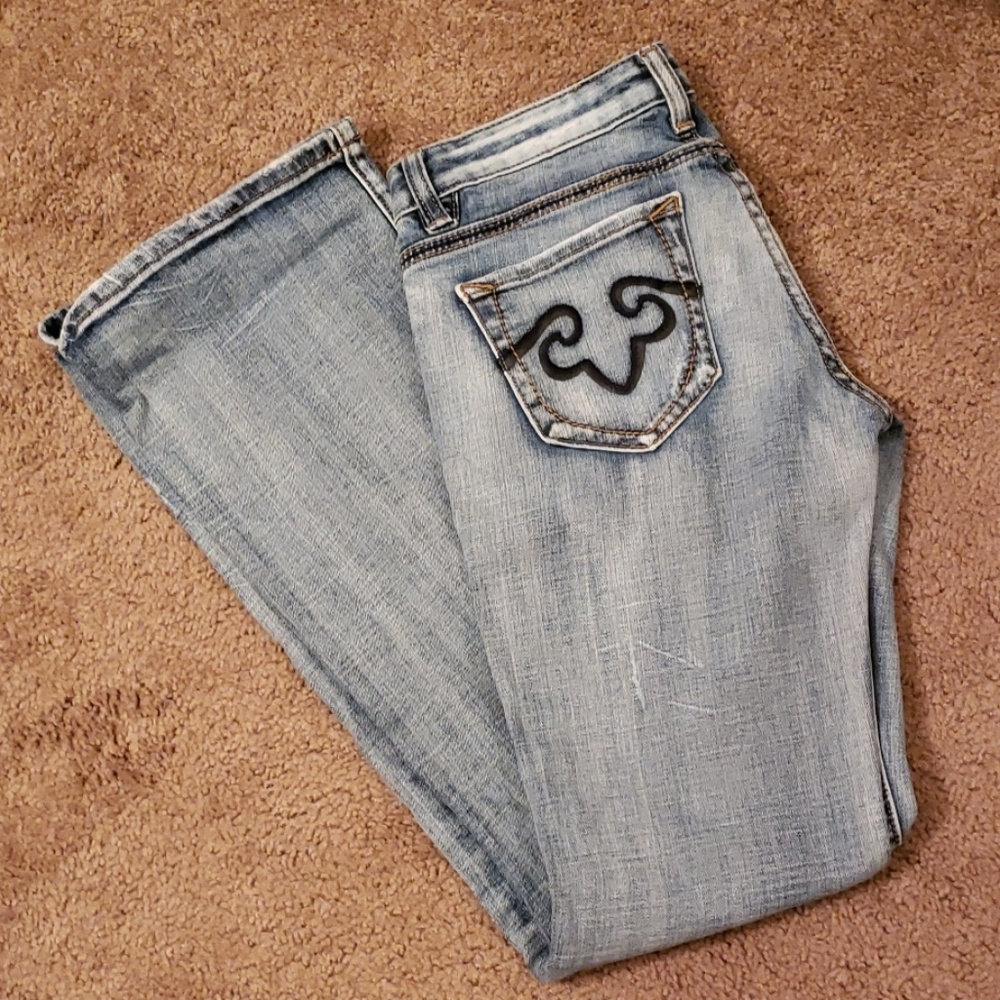 ReRock for Express light wash boot cut jeans